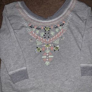 Shirt with beading or rhinestones